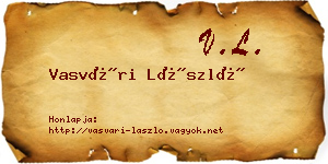Vasvári László névjegykártya